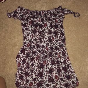 Floral Print Off the Shoulder Romper